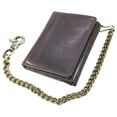 thumbnail image 6 of Men Biker Long Chain Trifold Wallet in Vintage Hunter Antique Leather with RFID Blocking, 6 of 11