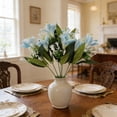 thumbnail image 6 of Artificial Lily Flowers, Faux Lily Bouquet Light Blue Fake Flowers Realistic Floral Arrangement for Vase Home Wedding Party Decoration Indoor Outdoor Decorative Plants, 6 of 6