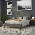 thumbnail image 5 of BizChair Button Tufted Upholstered Queen Size Headboard in Gray Vinyl, 5 of 12