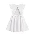 thumbnail image 1 of Vestido Arshiner para niños pequeños, manga con volantes, sin espalda, blanco 2T, 1 of 8