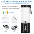 thumbnail image 4 of Licuadora portátil de tamaño personal, minilicuadora recargable por USB, vaso exprimidor para batidos y licuados, 4 of 6