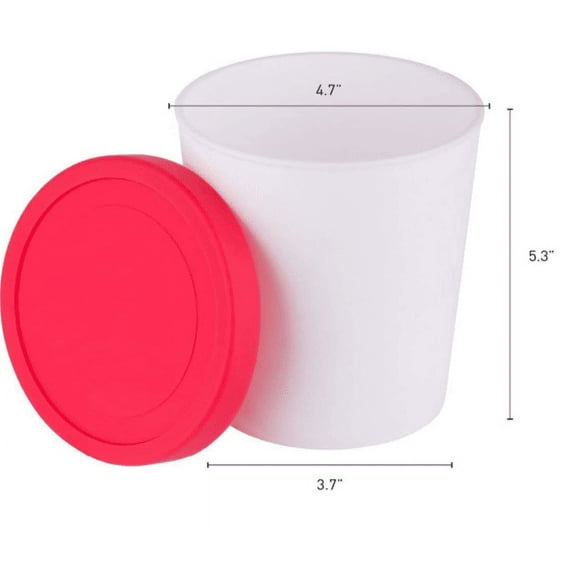 Home Ice Cream Freezer Storage Containers Set of 2 with Silicone Lids
