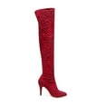 thumbnail image 4 of Fesfesfes Womens Boot Leopard Print Pointed Toe Slim And Warm Super High Heel Over-the-knee US:6(37), 4 of 9
