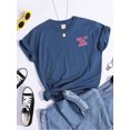 thumbnail image 2 of Pas dans l'Humeur T-Shirt Imprimé Mode Décontracté Chemise Douce Rue Manches Courtes Tee Top Design Niche T-Shirt Femme Vert TG, 2 of 5