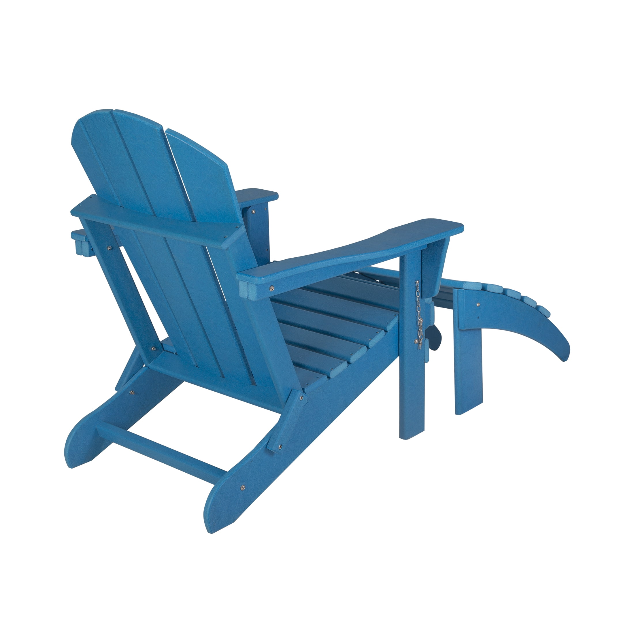 Westin Outdoor 2-Piece Set Plastic Adirondack Chair with Ottoman Footrest Included, Pacific Blue