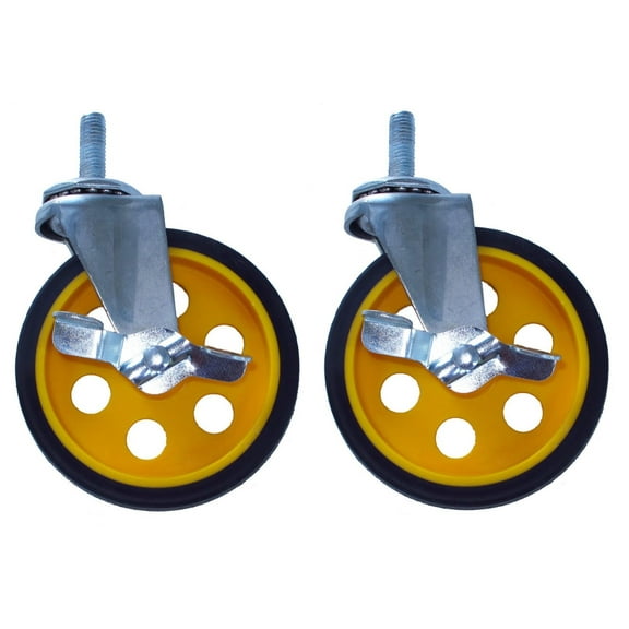 RockNRoller RCSTR5X2 5"x2" Ground Glider Wide Caster With Brake Upgrade for R8, R10 Carts 2-Pack