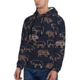 thumbnail image 3 of Kdxio Pig Farm Print Mens Casual Hooded Collar Drawstring Hoodies Pullover Sweatshirts Casual Long Sleeve Shirts-3X-Large, 3 of 7