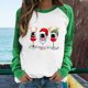 thumbnail image 2 of Tops Para Mujer Camisas de Manga Larga Otoño Primavera Patchwork Navidad Impreso Cuello Redondo Camiseta Casual Odeerbi  ODB150008, 2 of 6