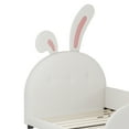 thumbnail image 4 of Twin Size Bed Frame,Upholstered Princess Bed Frame with Rabbit-Shape Headboard and Footboard,for,,Girls,79.5"x41.5"x51.2",White, 4 of 8