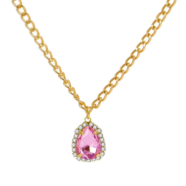 Collar para mujer, joyería para mujer, conjunto de joyería para mujer, collar con colgante de gota de agua de circón, cadena de clavícula con diamantes de imitación, collar de moda para mujer
