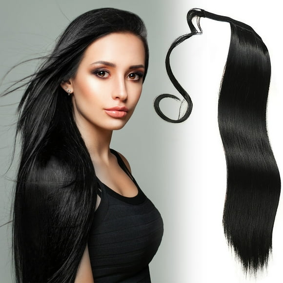 RKSTN Wigs Human Hair Ponytail Wig Easy To Apply Stylish Black Windproof And Breathable Design Glueless Wigs