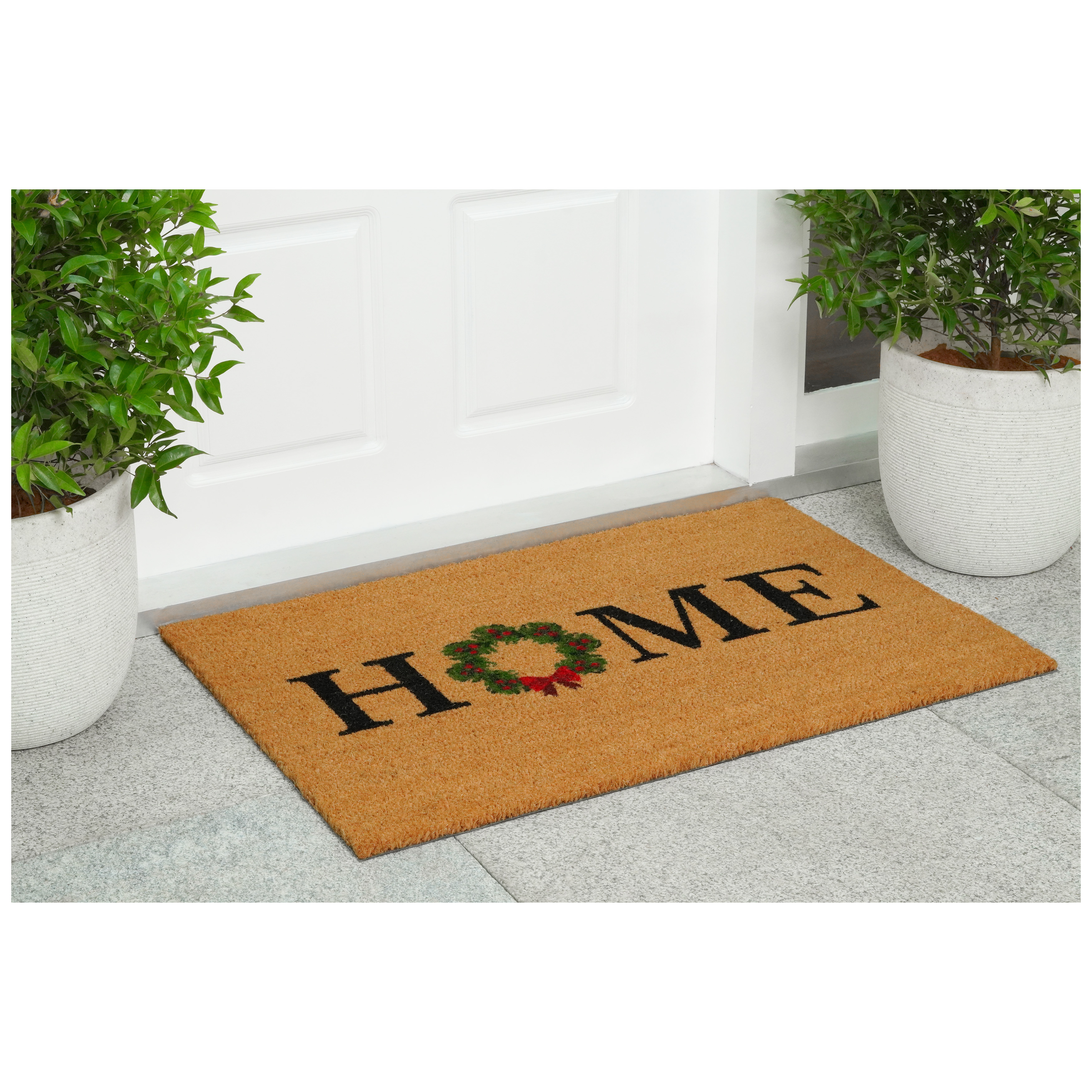 Home Christmas Wreath Doormat,24"x36"