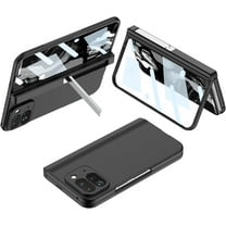 for Google Pixel 9 Pro Fold Case with Hinge Protection & Built-in Screen Protection Hard PC Ultra-Thin Slim Protective Scratch Resistant Non-Slip Shockproof Case, Black