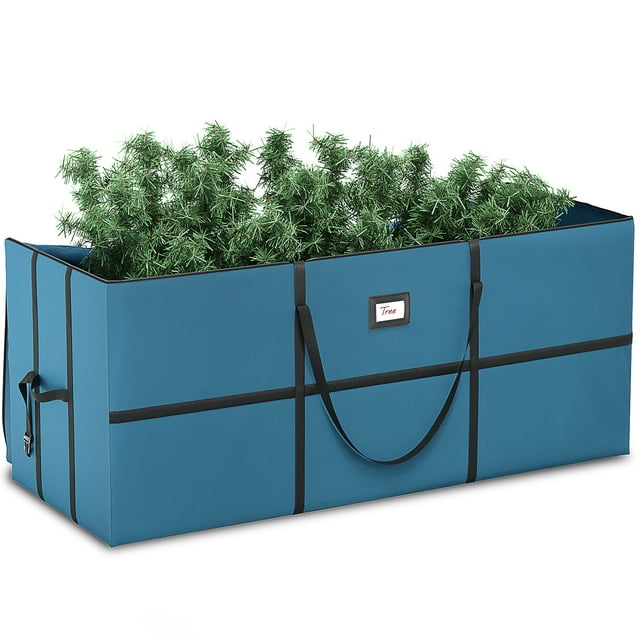 Hearth & Harbor Wide Opening Christmas Tree Storage Bag - Fits Up to 7.5 ft Holiday Trees - Large Christmas Tree Storage Box Container Made from Durable Waterproof Fabric with Handles & Dual Zipper