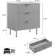 thumbnail image 2 of Gris 3 - cajón fluted moderno cómoda para dormitorio, nightstand, o side mesa in sala de estar, hallway, o para niños room - deep cajones y de anchura top para organizing, 2 of 7