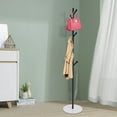 thumbnail image 5 of Coat Rack 67-inch Hall Marble Round Base Stable with 8 Hooks Black, 5 of 8