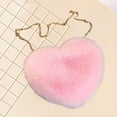 thumbnail image 6 of Heart Shaped Shoulder Bag Purse Plush Soft Material Tote Crossbody Cute Bag for Women Girls Valentine’s Day Office, 6 of 9