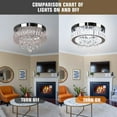 thumbnail image 6 of FRIXCHUR Crystal Chandelier Modern Ceiling Light Fixture Raindrop LED Flush Mount Chandeliers for Dining Room Living Room Bedroom Hallway(6500K Cool White), 6 of 7