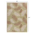 thumbnail image 2 of 8â€™ x 10â€™ Tan Tropical Sprigs Indoor Outdoor Area Rug, 2 of 8