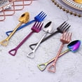 thumbnail image 5 of Home Long Handle Kitchen Shovel Shape Spoon Fork Ice Cream Stainless Steel GOLD-FORK, 5 of 8