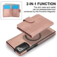 thumbnail image 4 of Allytechgroup Detachable Cards Holder Case for Samsung Galaxy Note 20, RFID Blocking 2 In 1 Wallet PU Leather Case with Stand Compatible with Magsafe Shockproof Cover for Galaxy Note 20, Rosegold, 4 of 5