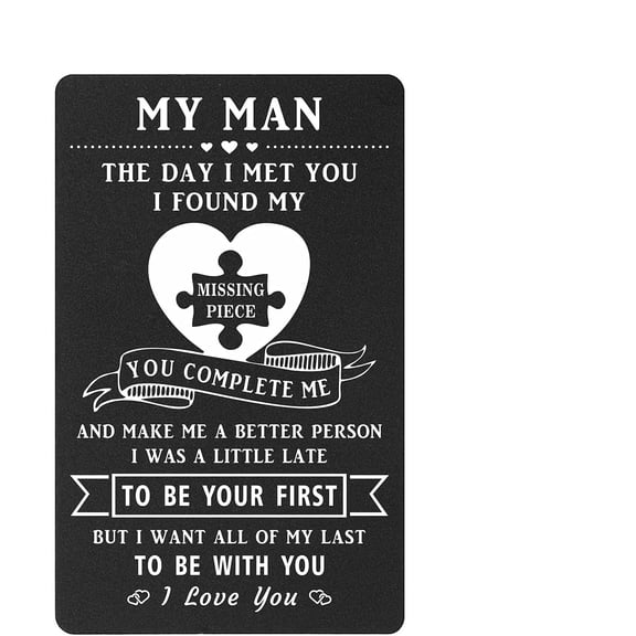 Daisyco Gifts To My Man Wallet Insert Card, Unique Valentines Day Card for Him, I Love You Gift for Boyfriend