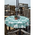 thumbnail image 2 of Outdoor Tablecloth with Umbrella Hole for Patio/Picnic/Party/Camping, Teal Palm Tree Summer Waterproof Table Cloth Round Cover Washable, Beach Tropical Botanical Coastal (Dia 60"), 2 of 9