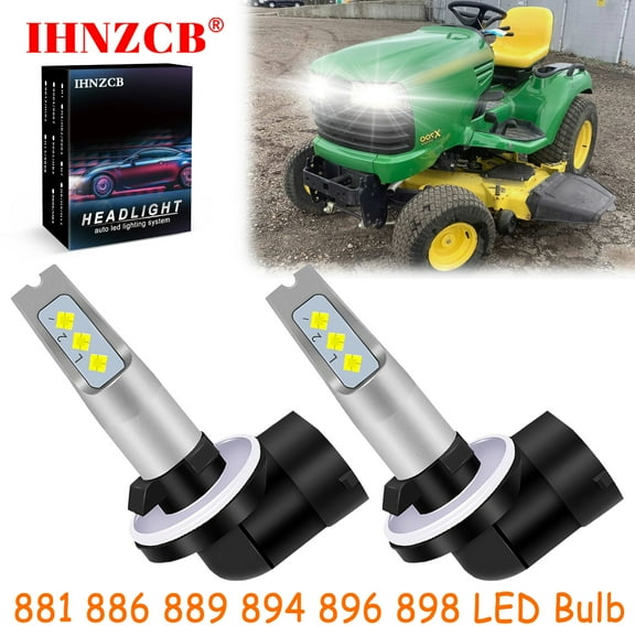 IHNZCB for Deere X400 X700 X728 X729 R136239 A-R136239 Tractor / Lawn Mower LED Headlights Bulb High Low Beam 881 889 White,Y24
