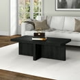 thumbnail image 7 of Evelyn and Zoe Elna Contemporary Wide Rectangular Wood Coffee Table, Black Grain, 7 of 7