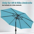 thumbnail image 2 of 9' Patio Umbrella Replacement, Patio Canopy Outdoor Table Market Yard Umbrella Replacement Top Cover, for 9FT 8 Ribs Umbrella, for 52" to 54" Ribs, Turquoise, 2 of 7