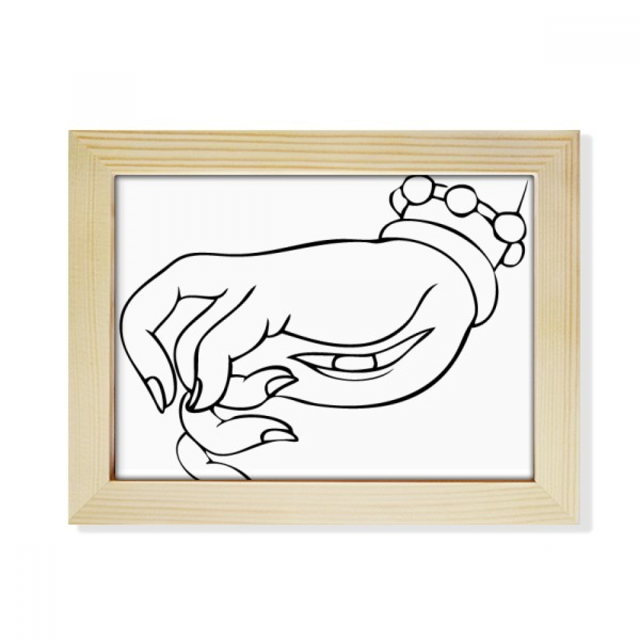 El budismo mano ojo dibujo Patron Escritorio de madera Arte Pintura 6x8 pulgadas marco de foto foto