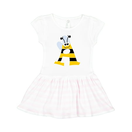

Inktastic Cute Bee Initial a Gift Toddler Girl Dress