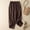 Coffee, variant on Endives Linen Pant Women Bloomers Drooping Pants Wide Leg Pants High Waist Loose Slim Casual Cropped Pants Straight Leg Baggy Pants Pink
