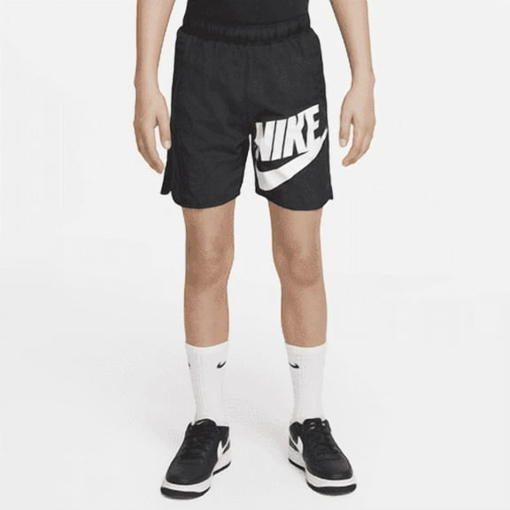 Nike Sportswear Big Kids' (Boys') Woven Shorts Color: Black/White Size: S