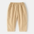 thumbnail image 4 of Zhuashum Boys Pants 5-6 Years 2025 New Children'S Solid Color Straight Leg Children'S Pants With Pocket Comfortable Daily Wear Khaki, 4 of 4