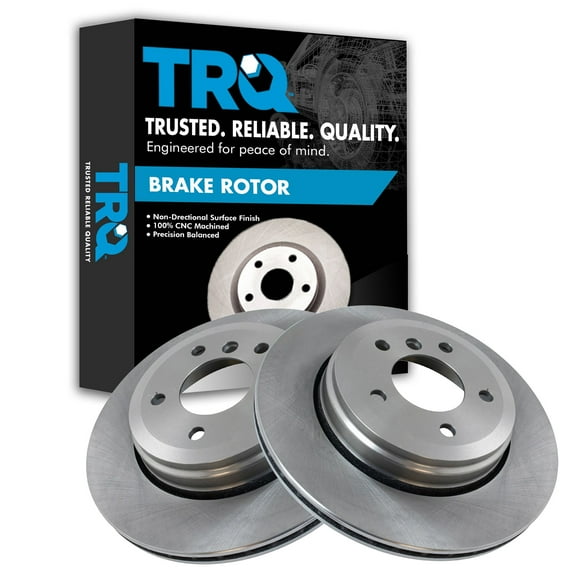 TRQ Rear Brake Rotors Set Vented Fits Select 2004-2007 BMW 525i 2008-2010 528i 530i