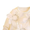 thumbnail image 5 of DJDLJWCJ Girls 2 Piece Outfit Set Solid Color Crewneck Sweatshirt Flower Printed with Elastic Waist Loose Pants White Size 0-1Years, 5 of 6