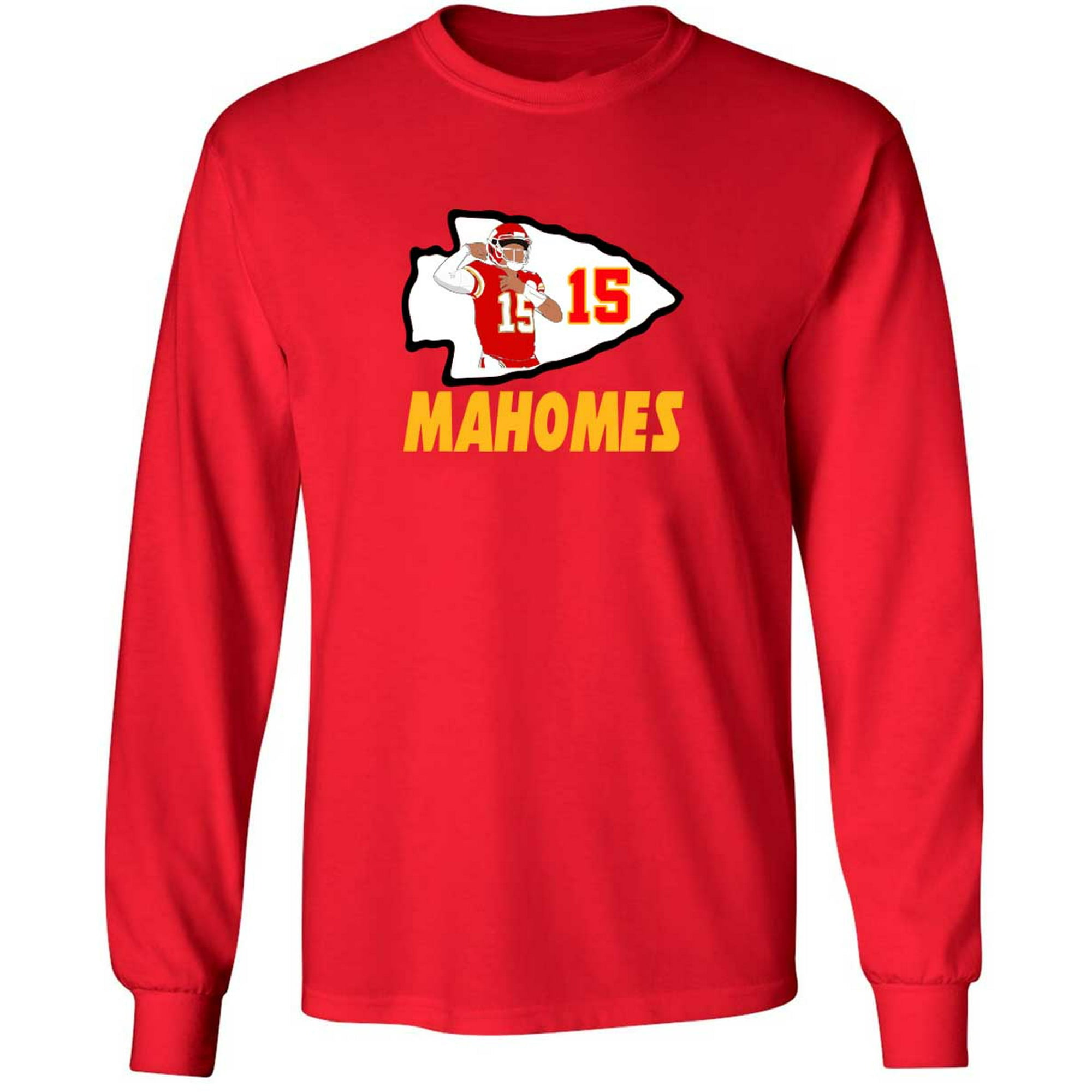 Shedd Shirts Long Sleeve Red Patrick Mahomes Logo TD T-Shirt