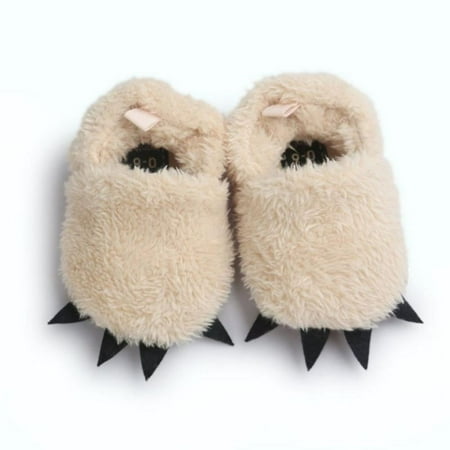 

Baby Girl Boy Plush Slipper Soft Monster Paw Winter Warm Anti-Slip Walkers Shoes 0-18M
