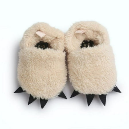 

Baby Girl Boy Plush Slipper Soft Monster Paw Winter Warm Anti-Slip Walkers Shoes 0-18M