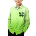 thumbnail image 1 of RXMEKW Chemise à Manches Longues Imprimée pour la Saint-Patrick pour Garçons avec Col Rabattu, 95 % Coton 5 % Spandex, Vert, 1 of 7