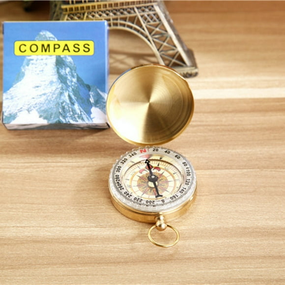 Compass Outdoor Multi-Function with Luminous Pocket Watch Type Pure Copper Flip 2ml