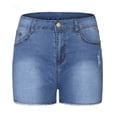 thumbnail image 2 of LYMAYTER Female Jeans Shorts Tight Stretchy Jeans Shorts Casual High Waisted Women Denim Shorts S-2XL, 2 of 8