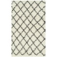 thumbnail image 4 of SAFAVIEH Dallas Jerrie Geometric Shag Area Rug, Ivory/Dark Grey, 6' x 6' Square, 4 of 11