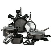 Thyme & Table 12-Piece Non-Stick Cookware Set, Pots and Pans Set - Black, Supreme