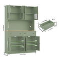 thumbnail image 2 of Homfa 71" Tall Kitchen Pantry Cabinet with LED Lights & Charging Station, MDF Freestanding Storage Cupboard with 8 Doors 2 Drawers, Buffet Cabinet with Storage for Dining Living Room, Green, 2 of 7
