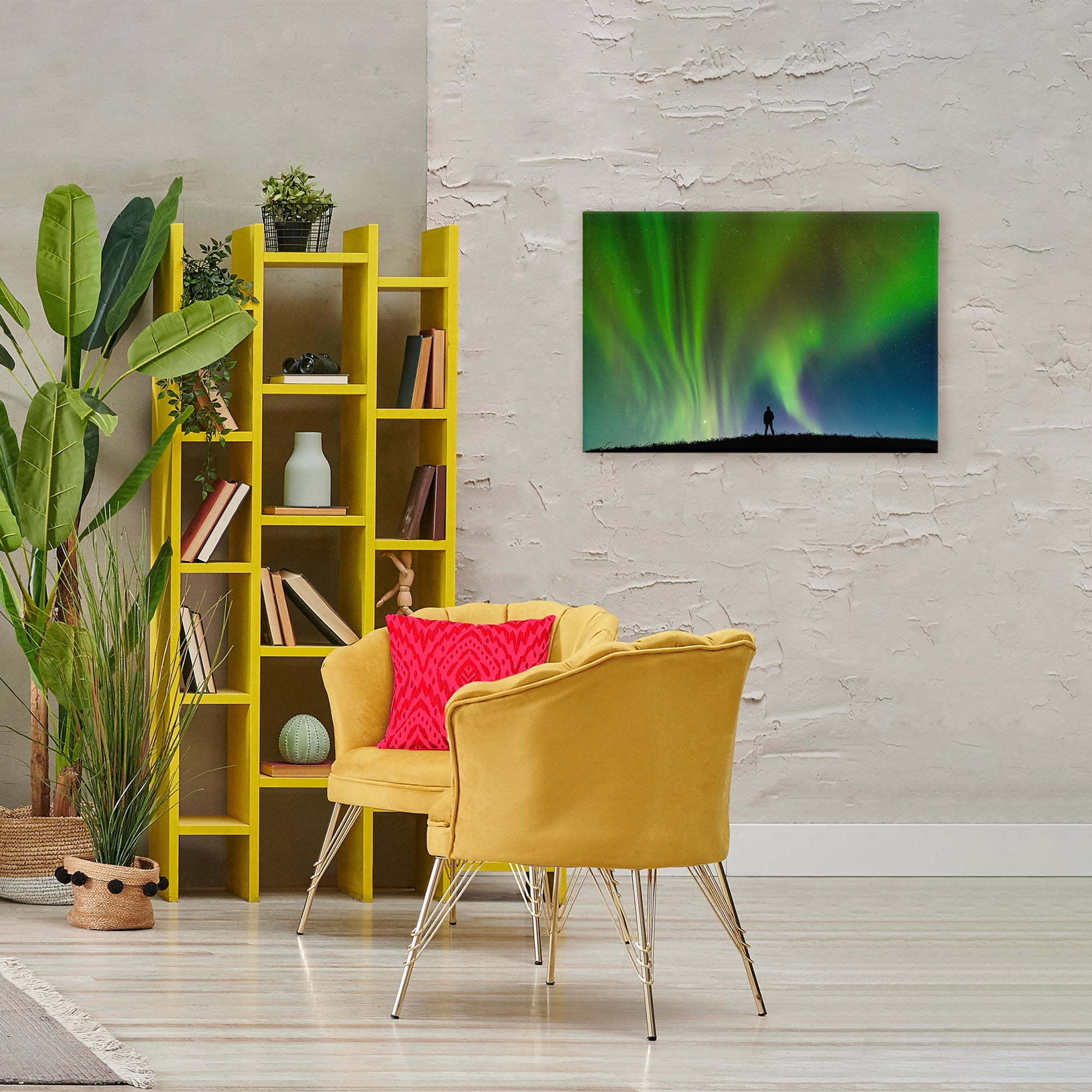 Stupell Industries Envelop Northern Lights Silhouette Canvas Wall Art, design by Shelley Carlisle