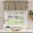 thumbnail image 2 of 2 Pack Brown Moroccan Valances for Windows Bedroom Living Room Window Treatments, Morocco Retro Abstract Quatrefoil Plaid Rod Pocket Valance Drapes Short Kitchen Curtains Over Sink 60"x18", 2 of 8