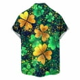 thumbnail image 3 of Ceisia Men's St. Patrick's Day Short Sleeve Shirt Clover Print Regular Straight Fit Green Turn-Down Collar Spring Summer Shirt Gift, 3 of 6