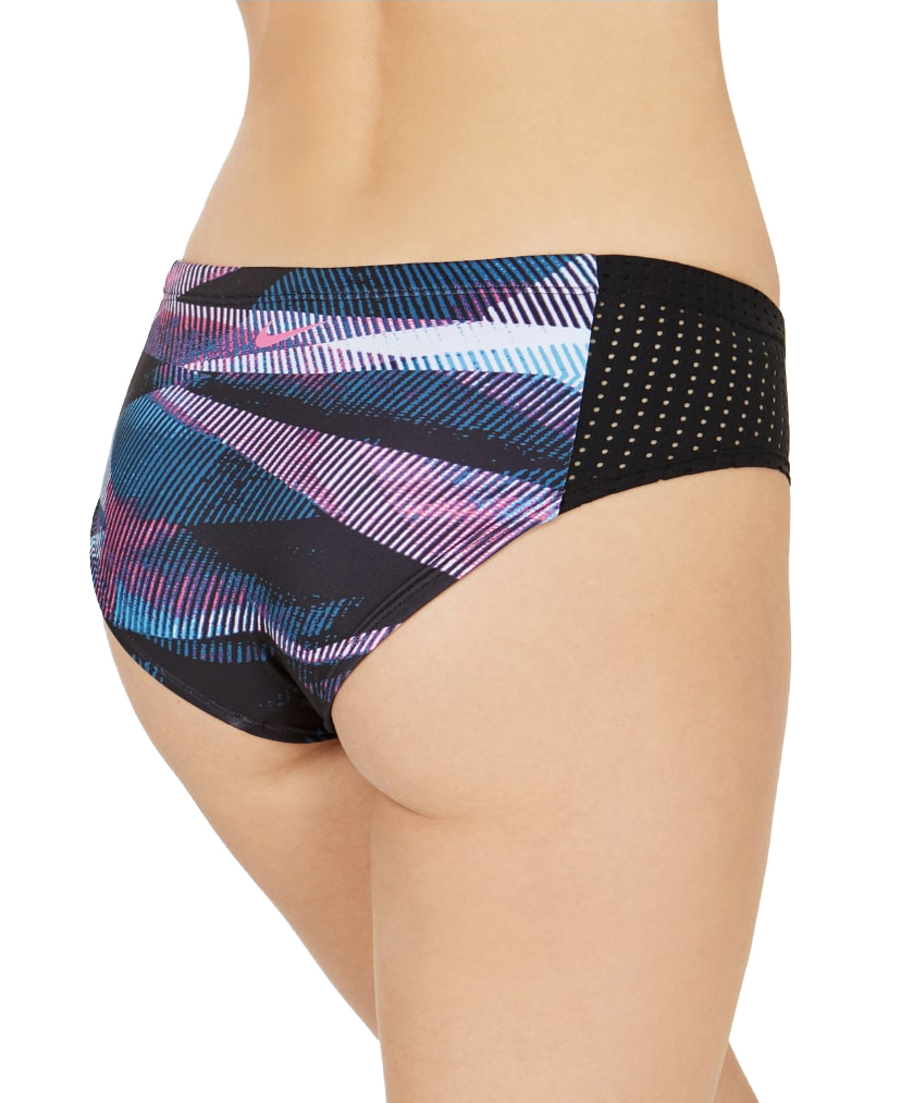 Nike Women's Line Up Printed Hipster Bikini Bottoms Size XL Laser Fuschia Pink Blue - image 2 of 4